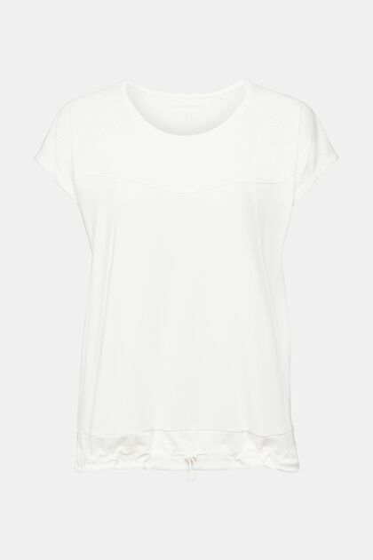 Recycelt: Active T-Shirt mit Kordelzug und E-DRY, OFF WHITE, overview