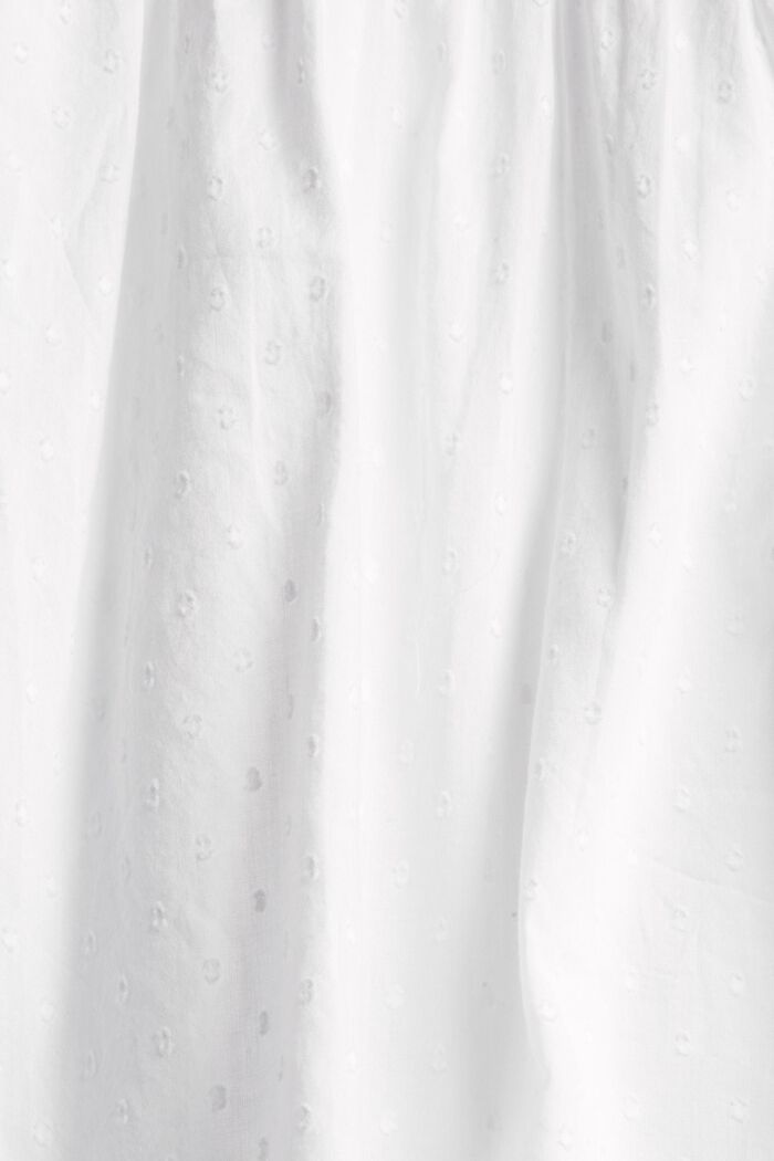 Bluse mit Dobby-Struktur, 100% Baumwolle, WHITE, detail image number 4