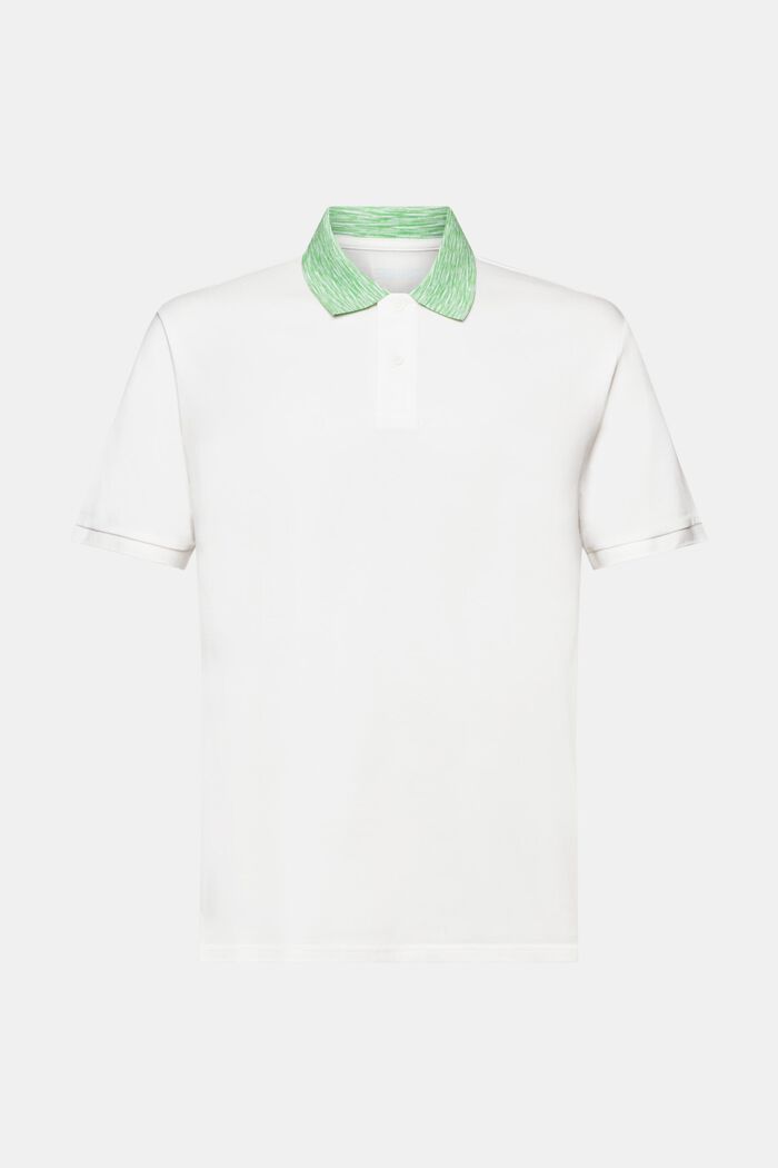 Poloshirt mit Space-Dye-Kragen, OFF WHITE, detail image number 5