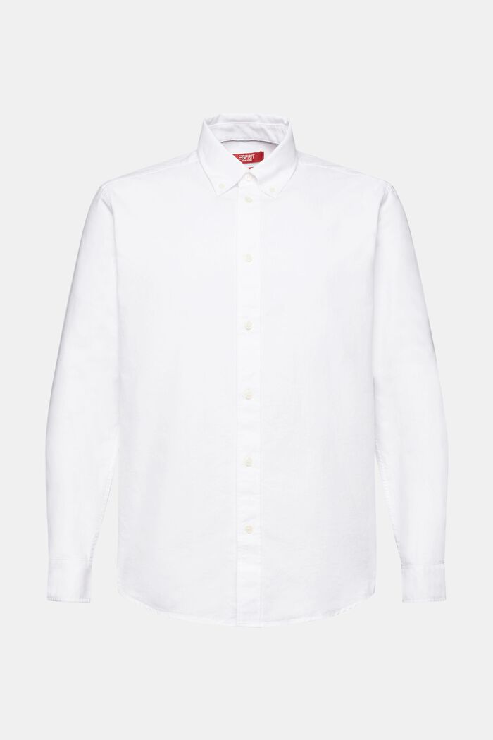 Button-Down-Hemd aus Baumwollpopeline, WHITE, detail image number 6
