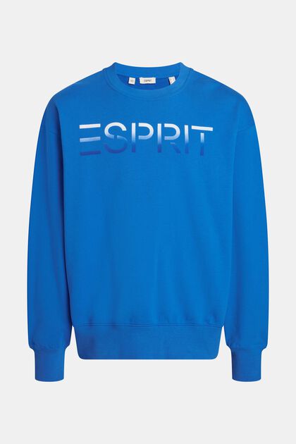 Sweatshirt mit beflocktem Logo-Aufnäher, BRIGHT BLUE, overview
