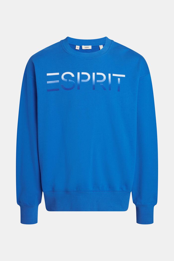 Sweatshirt mit beflocktem Logo-Aufnäher, BRIGHT BLUE, detail image number 4