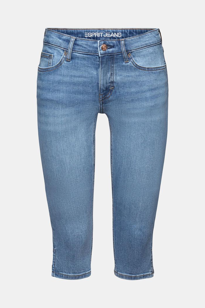Capri-Jeans mit mittelhohem Bund, BLUE LIGHT WASHED, detail image number 7