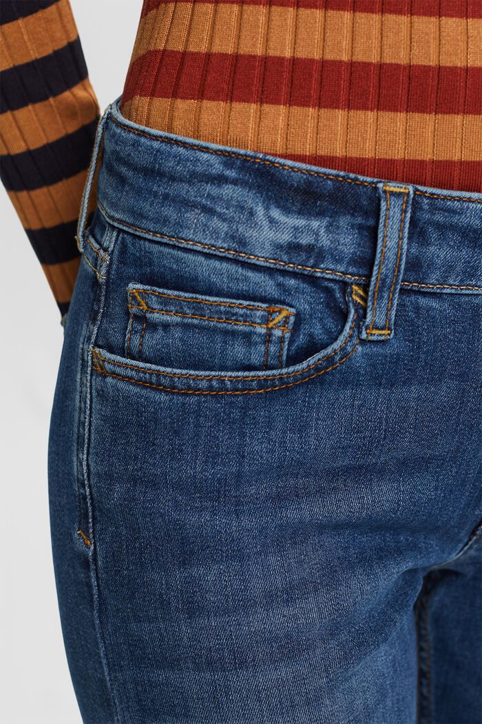 Schmal geschnittene Jeans mit mittelhohem Bund, BLUE MEDIUM WASHED, detail image number 2