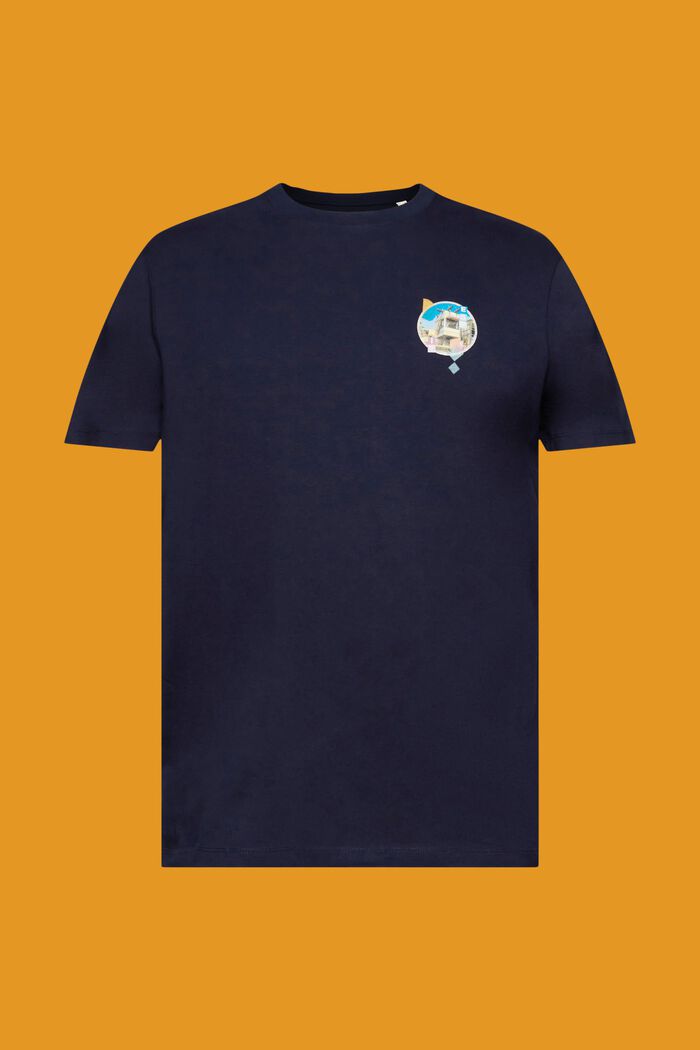 Slim-Fit-Shirt aus Baumwolle mit kleinem Print, NAVY, detail image number 6
