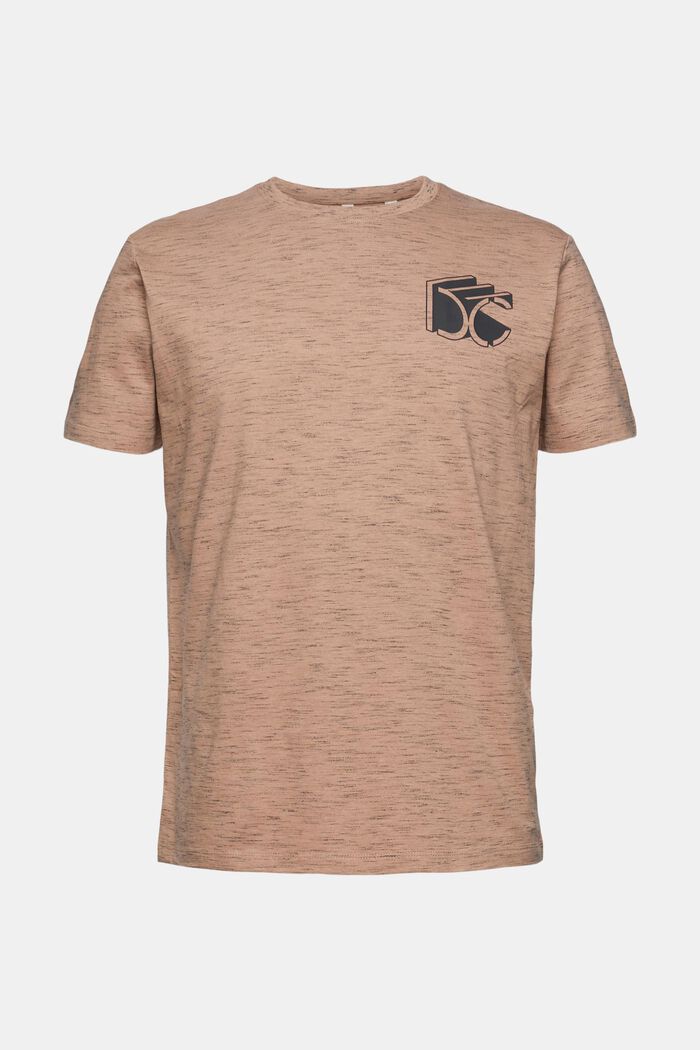 Meliertes Jersey-T-Shirt mit 3D Logo-Print, SAND, detail image number 6