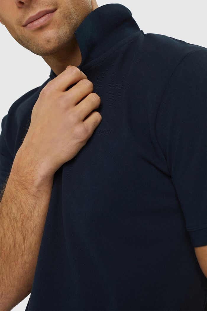 Piqué-Poloshirt aus Pima Baumwolle, NAVY, detail image number 1