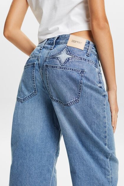 Lockere Retro-Jeans mit mittlerer Bundhöhe
