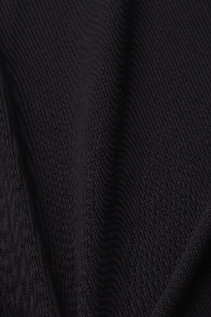 T-Shirt aus Bio-Baumwolle mit umgeschlagenem Ärmel, BLACK, detail image number 4