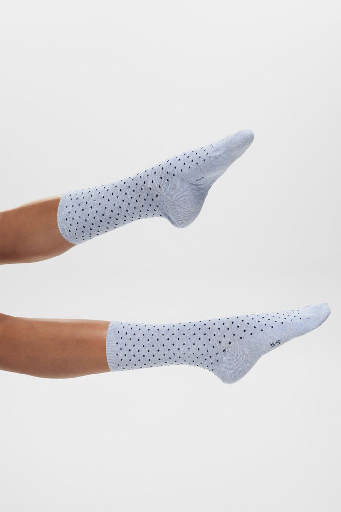 2er-Set Socken mit Polka Dots, Bio-Baumwolle, LIGHT BLUE/NAVY, detail image number 1