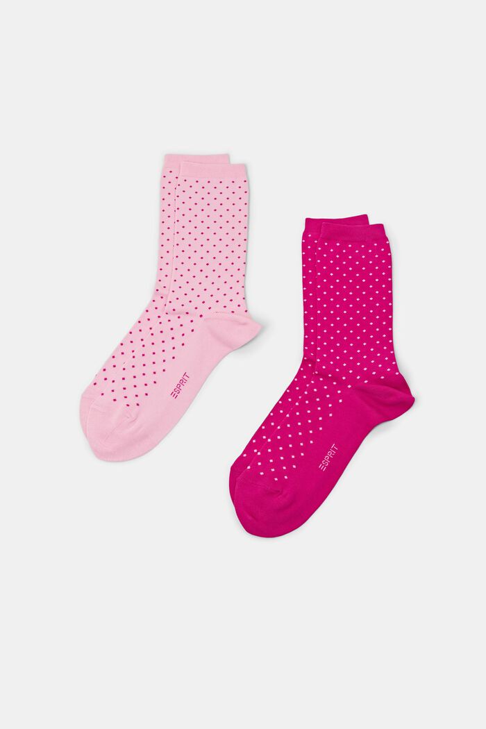2er-Set Socken mit Polka Dots, Bio-Baumwolle, ROSE / PINK, detail image number 0