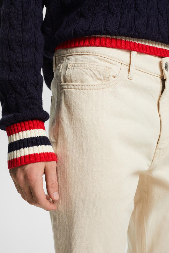 Gerade, konische Jeans mit mittelhohem Bund, OFF WHITE, detail image number 4
