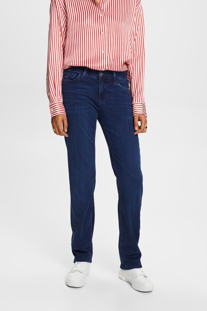 Jeans mit gerader Passform und mittelhohem Bund, BLUE LIGHT WASHED, detail image number 0