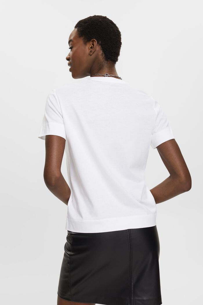 T-Shirt mit Print auf Brusthöhe, WHITE, detail image number 3