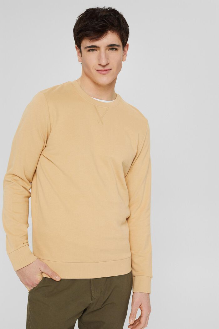 Sweatshirt aus Baumwolle, SAND, overview