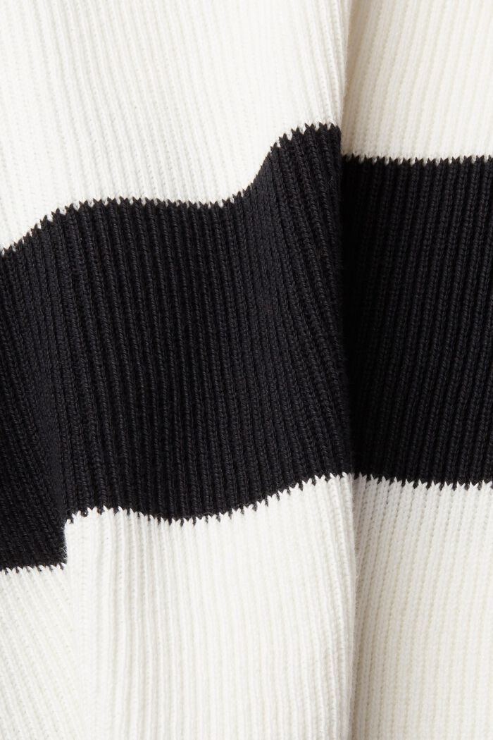 Pullover mit Streifenmuster, 100% Baumwolle, BLACK, detail image number 5