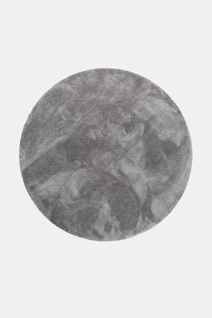 Hochflor-Teppich im unifarbenen Design, BROWN GREY, detail image number 4