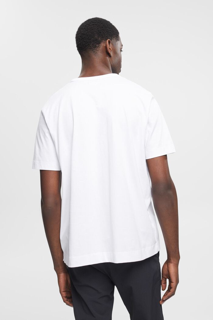 Baumwoll-T-Shirt mit Print auf der Brust, WHITE, detail image number 3