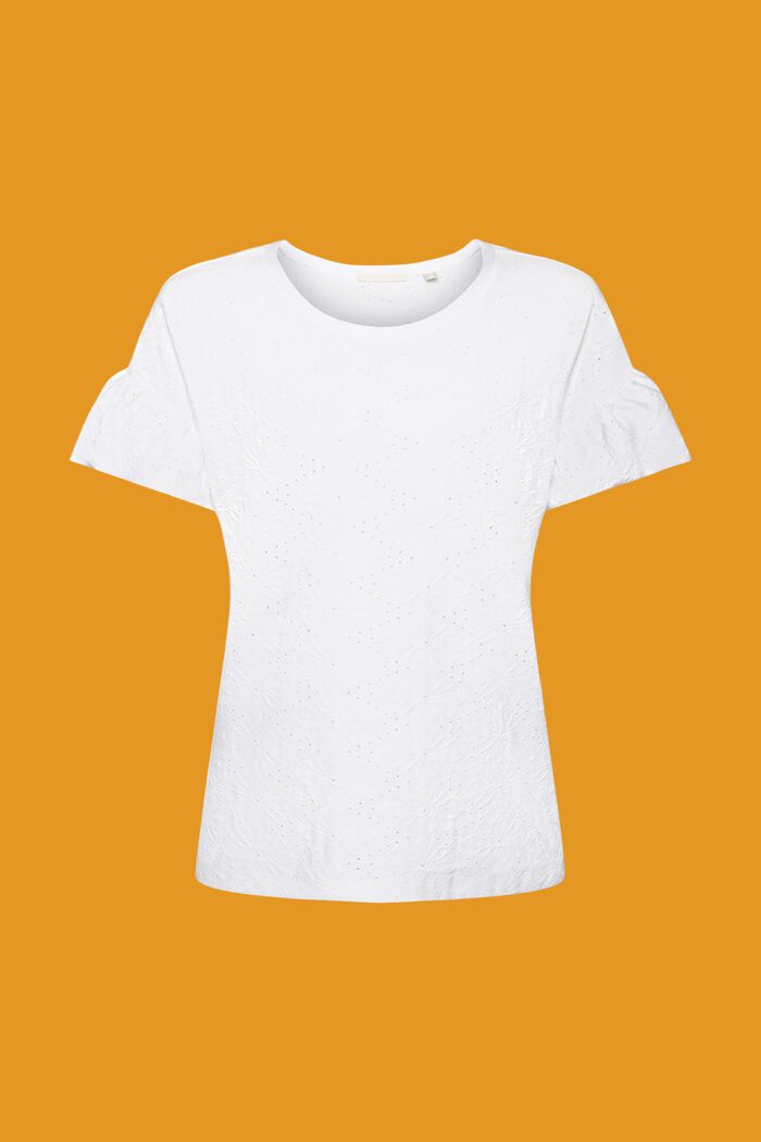 T-Shirt mit Strukturmuster, WHITE, detail image number 5