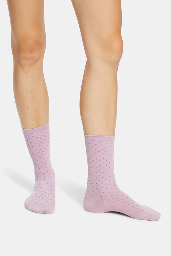 2er-Pack Socken mit Polka Dots, Bio-Baumwolle, MAUVE, detail image number 2