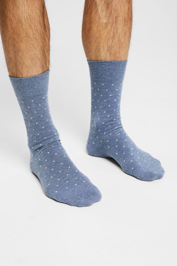 2er-Set Socken mit Pünktchenmuster, Bio-Baumwolle, BLACK/BLUE, detail image number 2