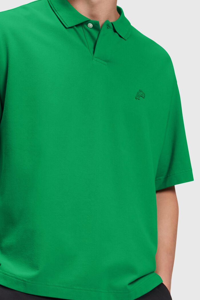 Relaxed Fit Poloshirt mit Dolphin-Badge, GREEN, detail image number 2
