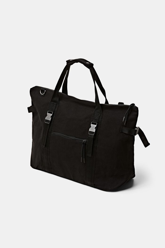 Weekender Bag aus Baumwollcanvas, BLACK, detail image number 2