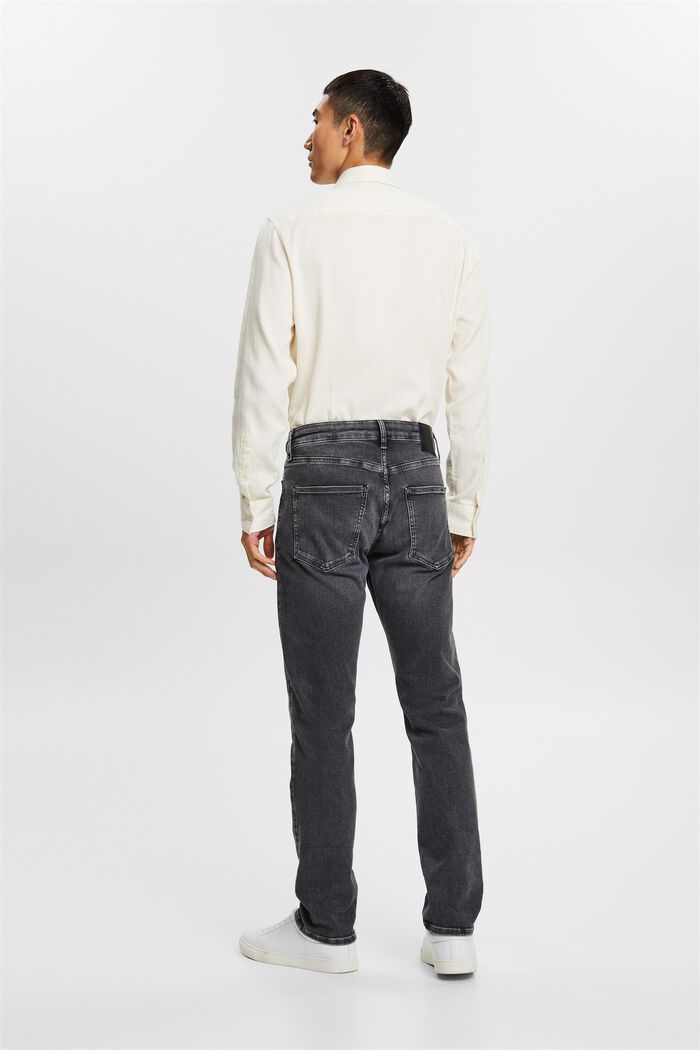 Jeans mit schmaler Passform und mittelhohem Bund, BLACK DARK WASHED, detail image number 4
