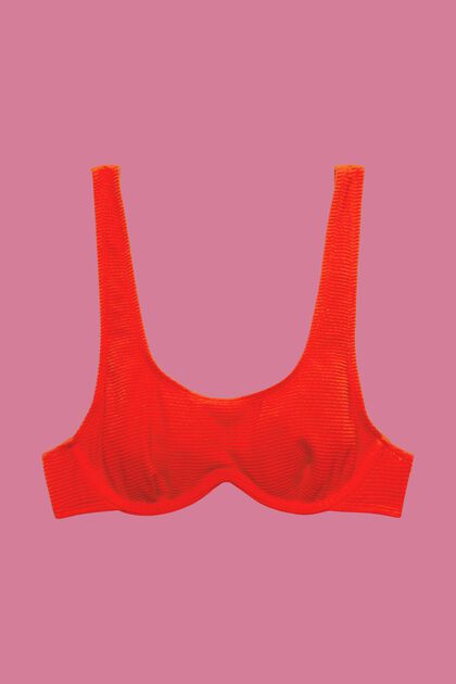 Strukturiertes Bikinitop mit Flexiwire-Bügel, RED, overview