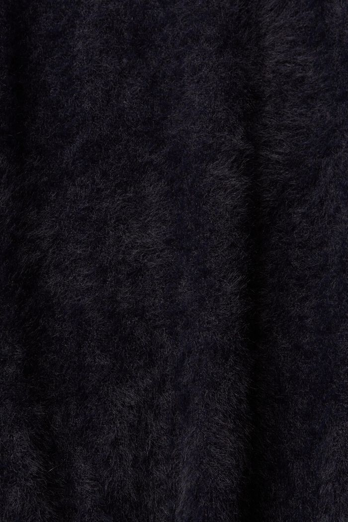 Flauschiger Cardigan mit V-Ausschnitt, BLACK, detail image number 5
