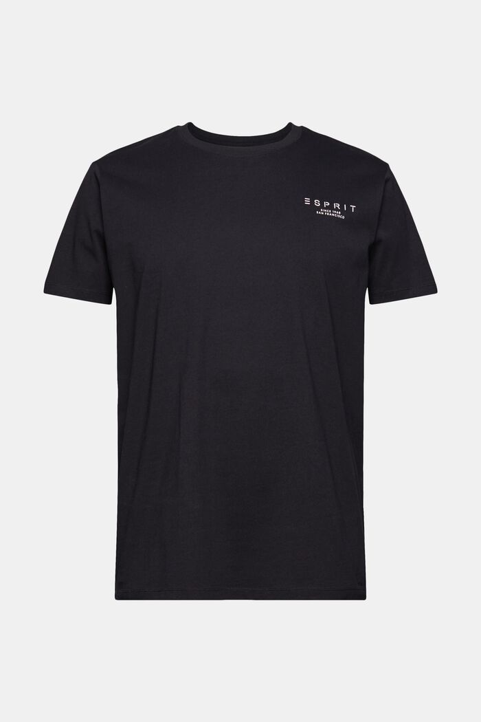 Jersey-T-Shirt mit Logo-Print, BLACK, overview