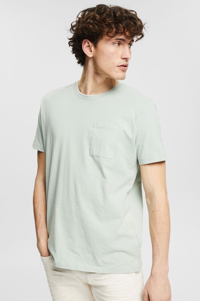 Men T-Shirts & Langarmshirts | Mit Leinen: Jersey-T-Shirt mit Brusttasche - XV80490