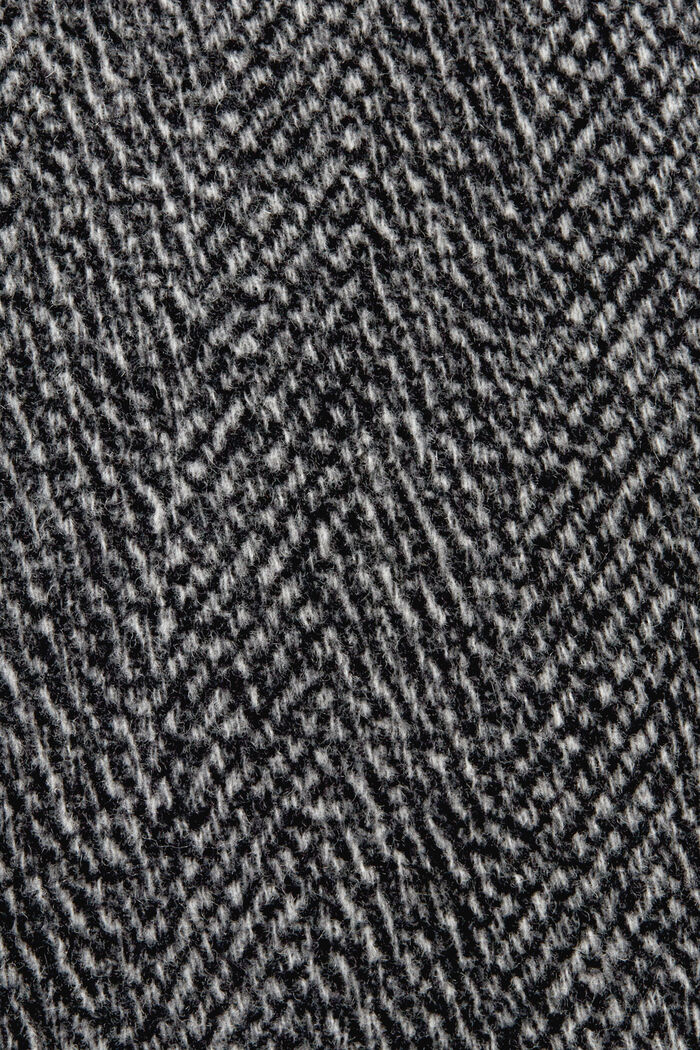 Mantel im Fischgrat-Design aus Wollmix, BLACK, detail image number 5