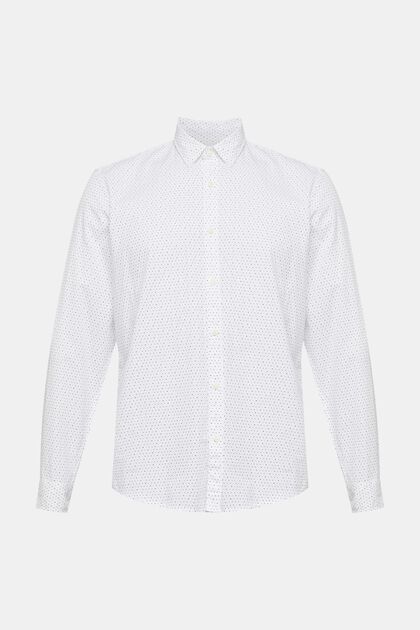 Nachhaltiges Baumwollhemd mit Muster, WHITE, overview