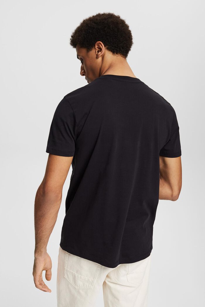 Jersey-T-Shirt mit grafischem 3D Logo-Print, BLACK, detail image number 3