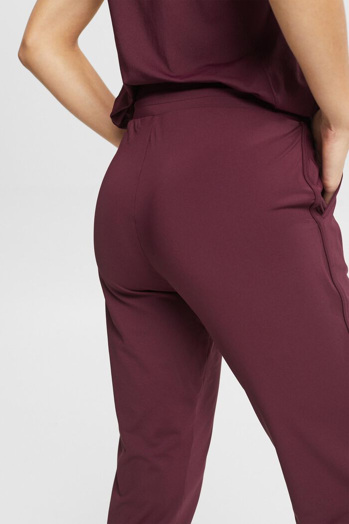 Gecroppte Jersey-Jogger-Pants mit E-DRY-Finish, BORDEAUX RED, detail image number 4