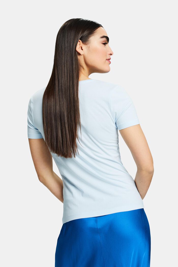 T-Shirt mit weitem Rundhalsausschnitt, PASTEL BLUE, detail image number 2