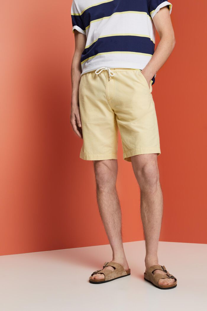 Pull-on-Shorts aus Twill, 100 % Baumwolle, DUSTY YELLOW, detail image number 0