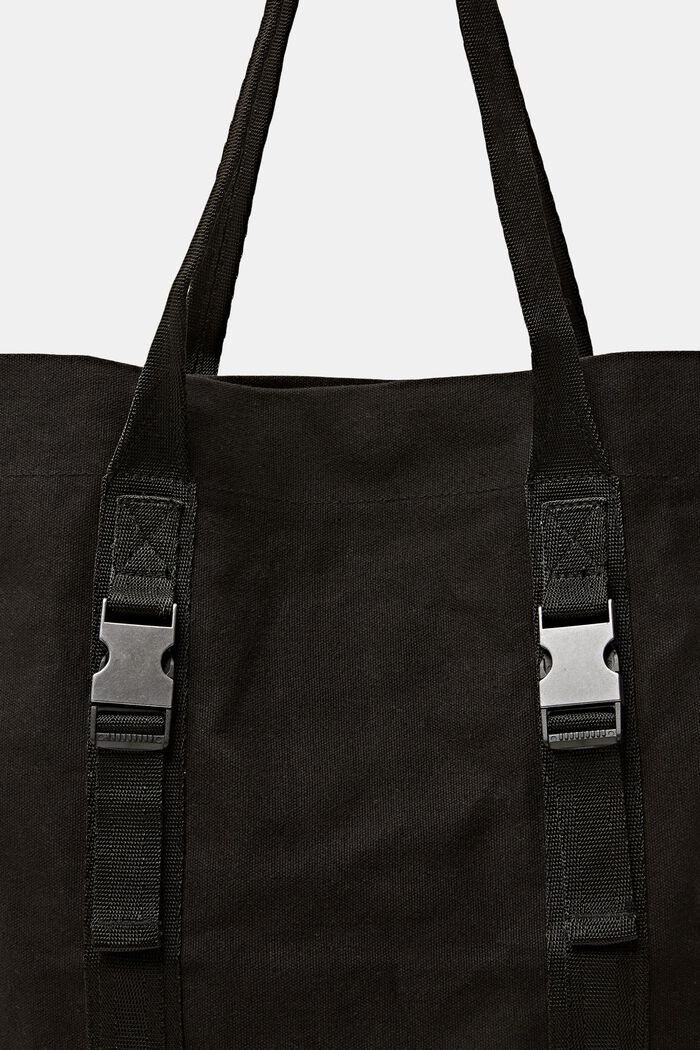 Tote Bag aus Baumwollcanvas, BLACK, detail image number 1