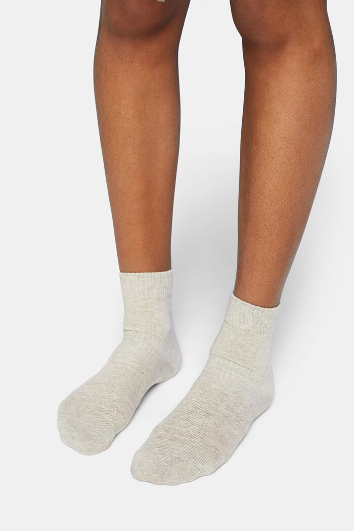 3er-Pack Gerippte Socken aus Bio-Baumwolle mit mittelhohem Schaft, GREY, detail image number 1