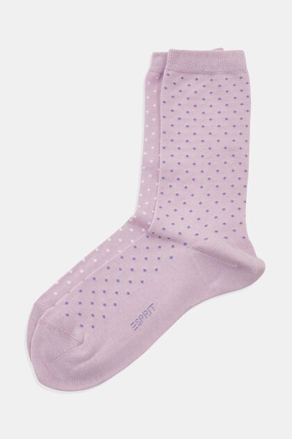 2er-Pack Socken mit Polka Dots, Bio-Baumwolle, MAUVE, overview