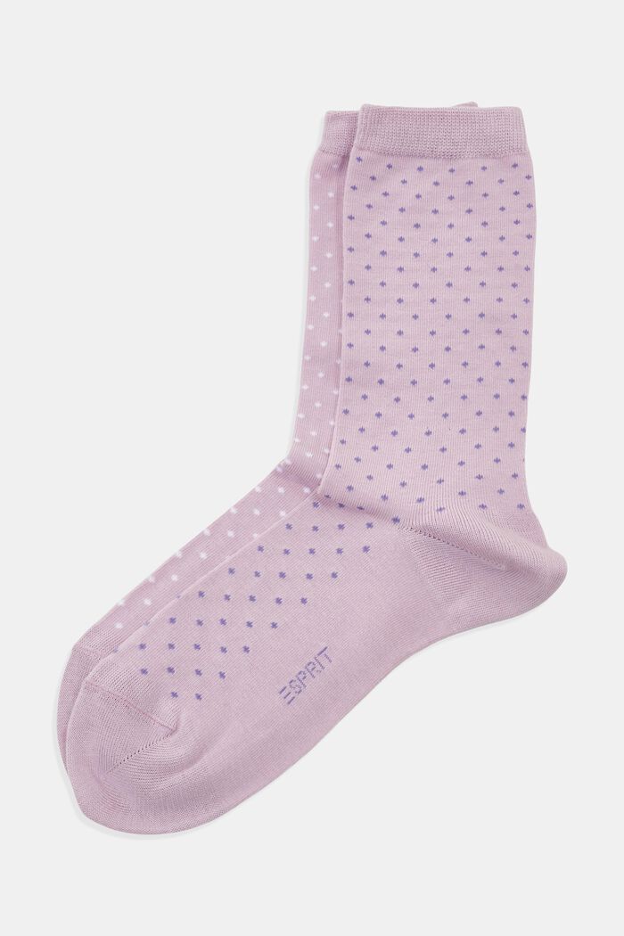2er-Pack Socken mit Polka Dots, Bio-Baumwolle, MAUVE, detail image number 0