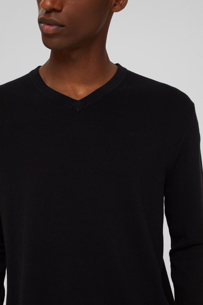 Basic Pullover aus 100% Pima Baumwolle, BLACK, detail image number 2