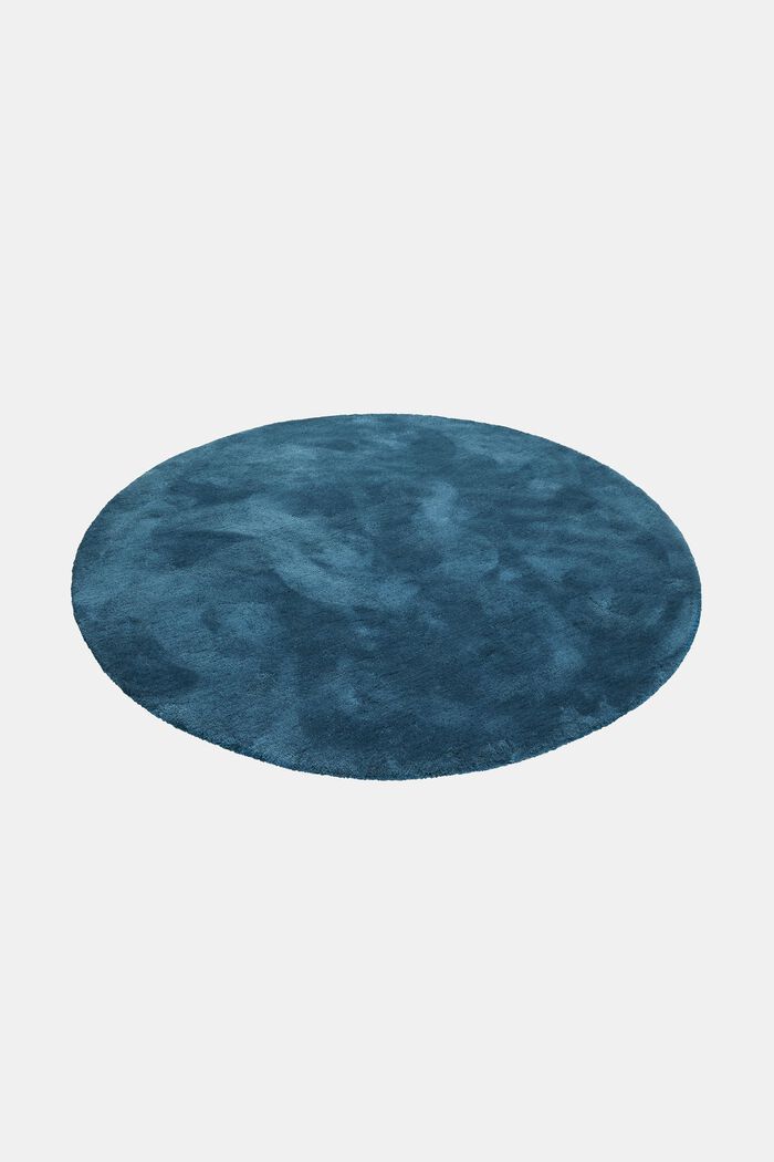 Hochflor-Teppich im unifarbenen Design, TURQUOISE, detail image number 4