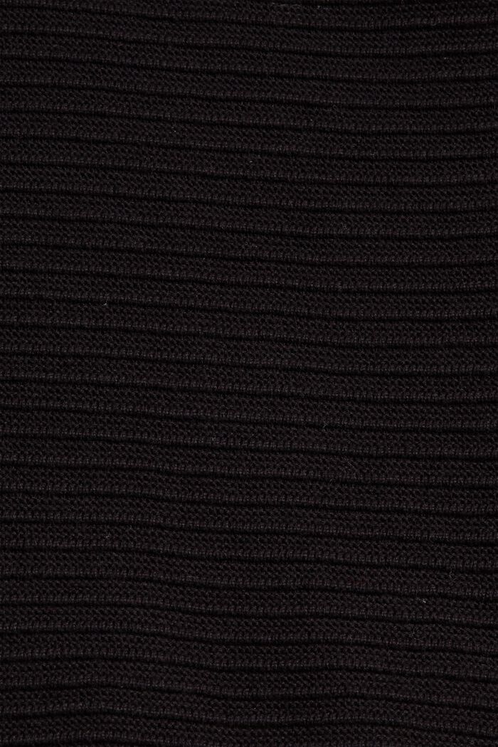 Pullover mit Rippen-Struktur, Bio-Baumwolle, BLACK, detail image number 4