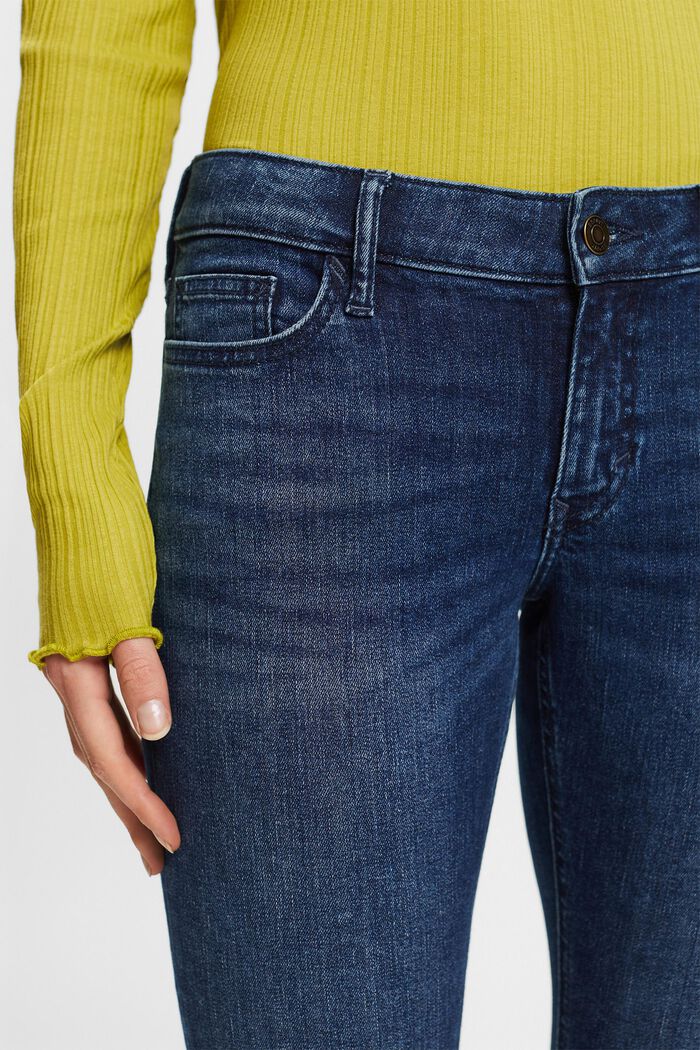 Skinny Jeans mit niedrigem Bund, BLUE DARK WASHED, detail image number 1
