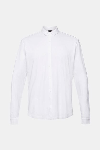 Langärmliges Jersey-Top, 100 % Baumwolle, WHITE, overview