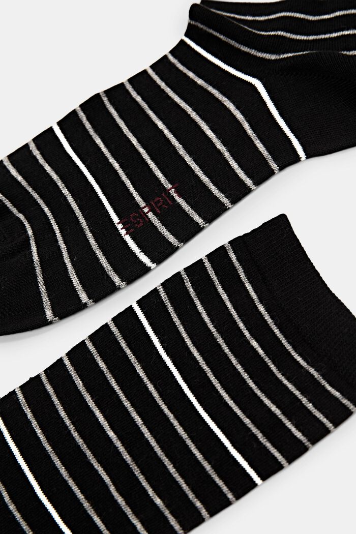 2er-Set gestreifte Socken, Bio-Baumwolle, BLACK, detail image number 1