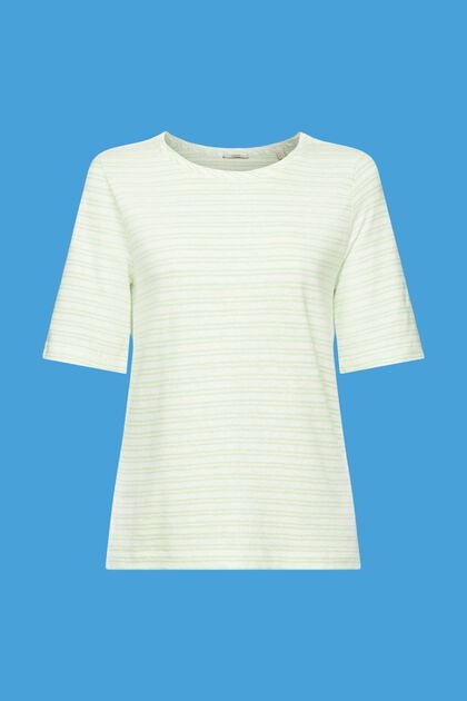 T-Shirt aus Baumwolle-Leinen-Mix, CITRUS GREEN, overview