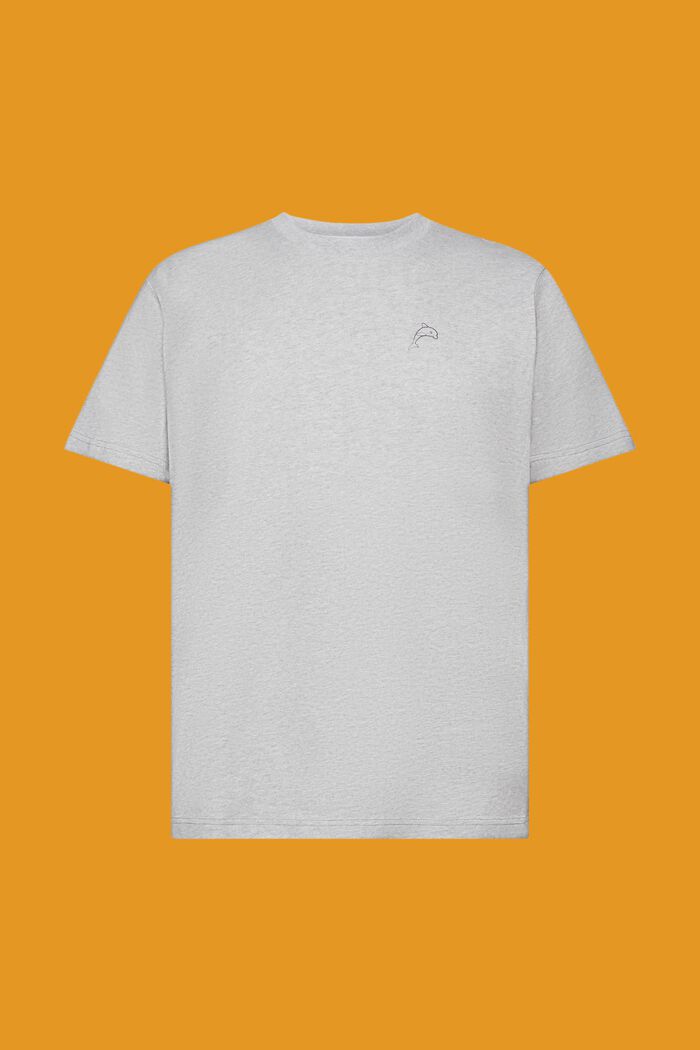 Baumwoll-T-Shirt mit Delfinprint, LIGHT GREY, detail image number 6
